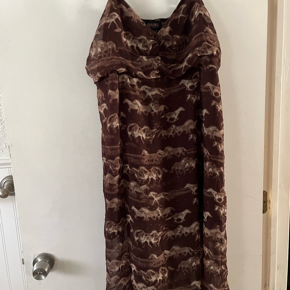 Shyanne Brown Tan Sleeveless Cowl Neck Sweater Dress
